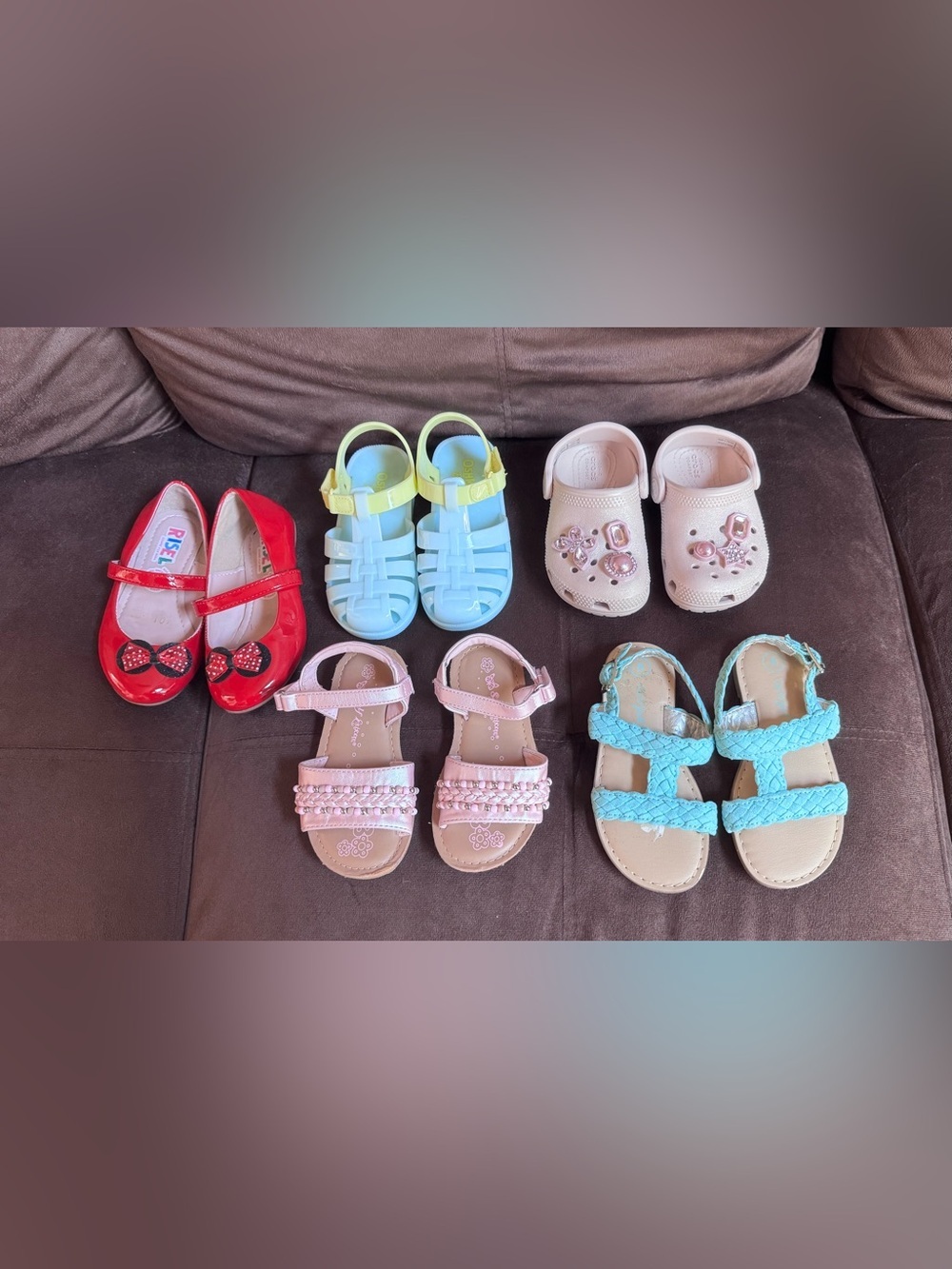 Kids Braided Strap Sandals in Light Blue - Cute Summer Footwear bundle.